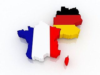 Karte von Deutschland und Frankreich dargestellt in 3D