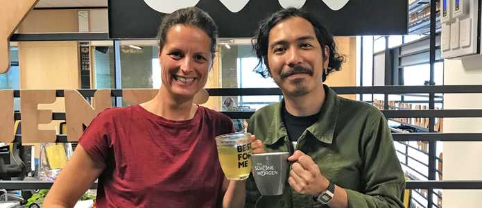 Cora Knoblauch and Ali Johan at Radio BFM in Kuala Lumpur 