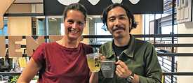 Cora Knoblauch and Ali Johan at Radio BFM in Kuala Lumpur 