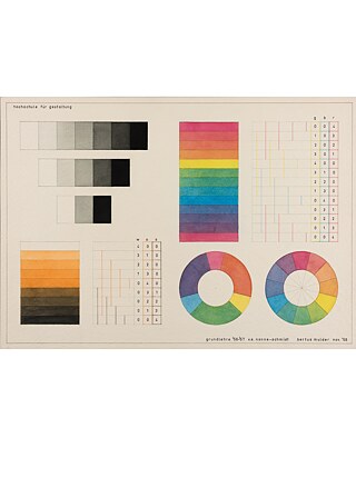 Bertus Mulder, Übung Schwarz als Farbton für Lehrer Tomás Maldonado an der Hochschule für Gestaltung in Ulm, 1956. HfG-Archiv, Ulm. 