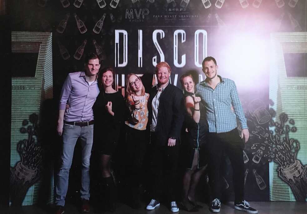 Die gesamte Partycrew an Silvester, Martin, Annika, Caro, Francesco, ich und Christos (von links nach rechts)