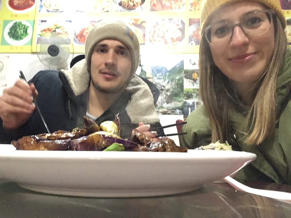 Aubergine in Sojasauce scharf angebraten