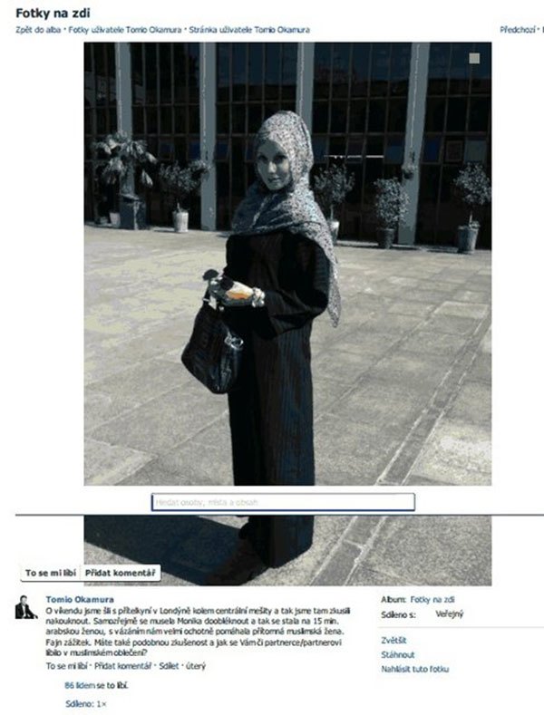 facebookový profil Tomia Okamury