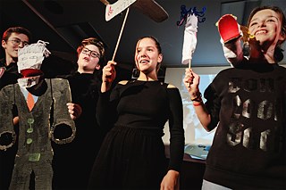 Schüler bei der Abschlusspräsentation von „Millionäre von morgen“