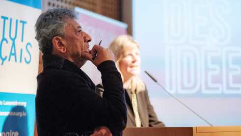 Journalist and writer Najem Wali shortly before his closing lecture 