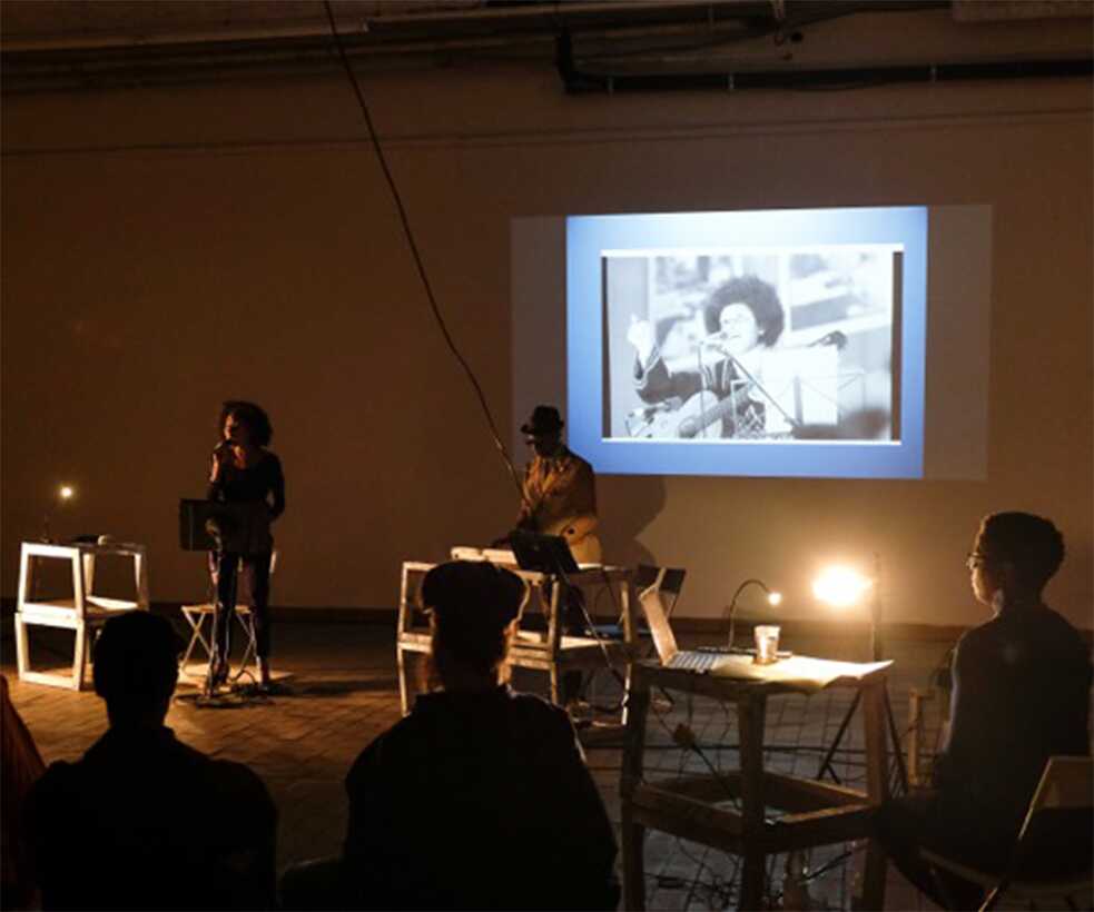 A bit off the beaten track of Berlin's hipster neighborhoods are the rooms of District Berlin. This is where people interested in art come together to engage with art and discuss socio-political issues. Photo: Project "wildes wiederholen": Material underneath: Artistic Research in Archive of DDR-Opposition", District Berlin 2018