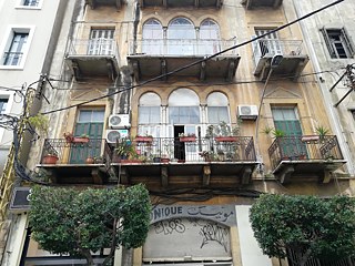 Alte Stadthäuser mit Stuck