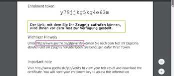 Zeugnis anzeigen und herunterladen Goethe-Test PRO