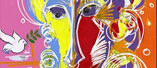 Leon Löwentraut, Peace and Justice (16. SDG), 2018, Acryl 