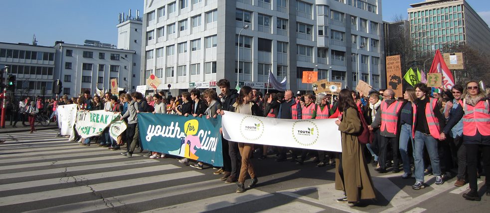 Manifestazione di protesta in favore del clima, giovedì 21 febbraio a Bruxelles