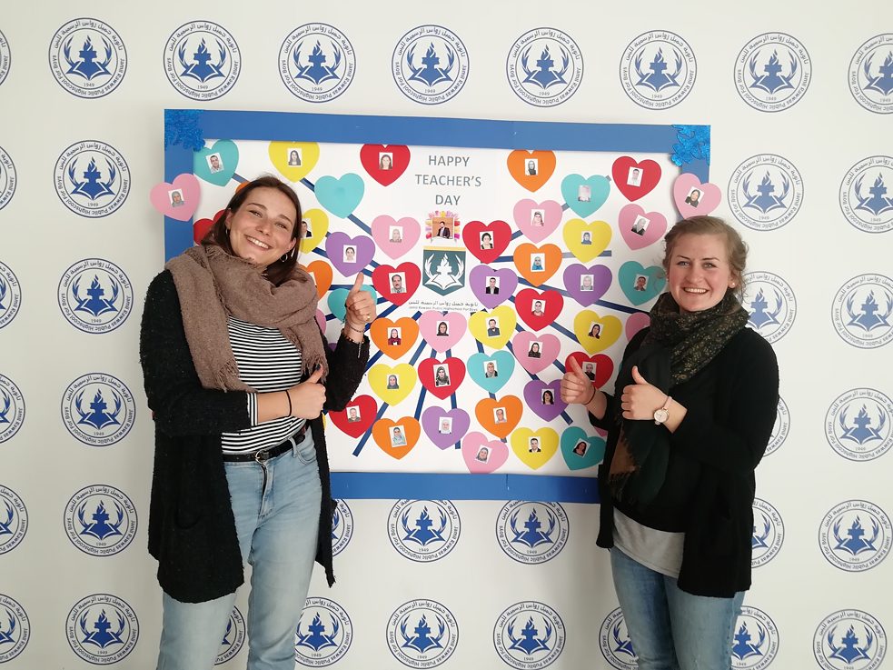 Paula und ich feiern den Teacher's Day