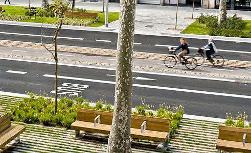 The Passeig de St Joan in Barcelona, Spain, was rebuilt mainly for pedestrians and cyclists, with plenty of seating, green areas and playgrounds.