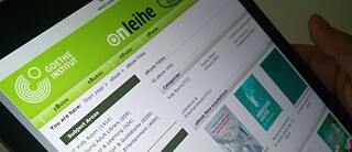 The Onleihe website on a tablet