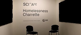 Foto der SCI-Arc Homeless Charrette Interview Kabine