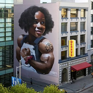 #artbits - "No Ceiling" by  BiP,  Mission St. & Jones St. in San Francisco - http://www.bipgraffiti.com