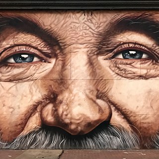 #artbits - „Robin Williams" Mural von Cobre (Detail),  7th and Market Street in San Francisco