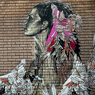 #artbits - Swoon "Ice Queen",  (cut paper wheatpaste / Detail) on 24th and Hampshire in San Francisco SF