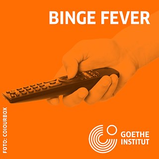  Binge Fever Spotify Playlist Illustration of a hand holding a remote control