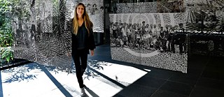 Elisabeth Moritz with a selection of her work