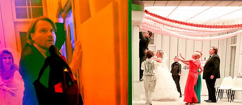 Was wäre, wenn Freds Leben anders verlaufen wäre? Bei der Uraufführung von Kay Voges’ „Die Parallelwelt“ verfolgten die Zuschauer zwei Lebensgeschichten simultan – eine über echte Spielszenen, die andere über eine Videoleinwand.