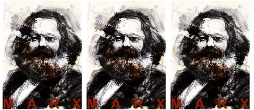 Karl Marx / Illustration von Tulio Fagim