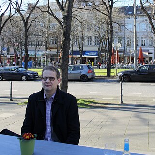 Pendant l'interview à Bonn