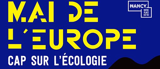 Blaues Logo der Stadt Nancy zum Europamonat Mai