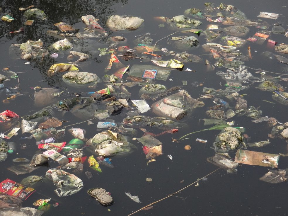 Waste in the river