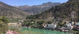 Rishikesh on the banks of river Ganges 