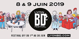 Zeichnung: Festivalteilnehmer bei Signierstunde und Umtrunk © © Lyon BD Festival Lyon BD Festival Off