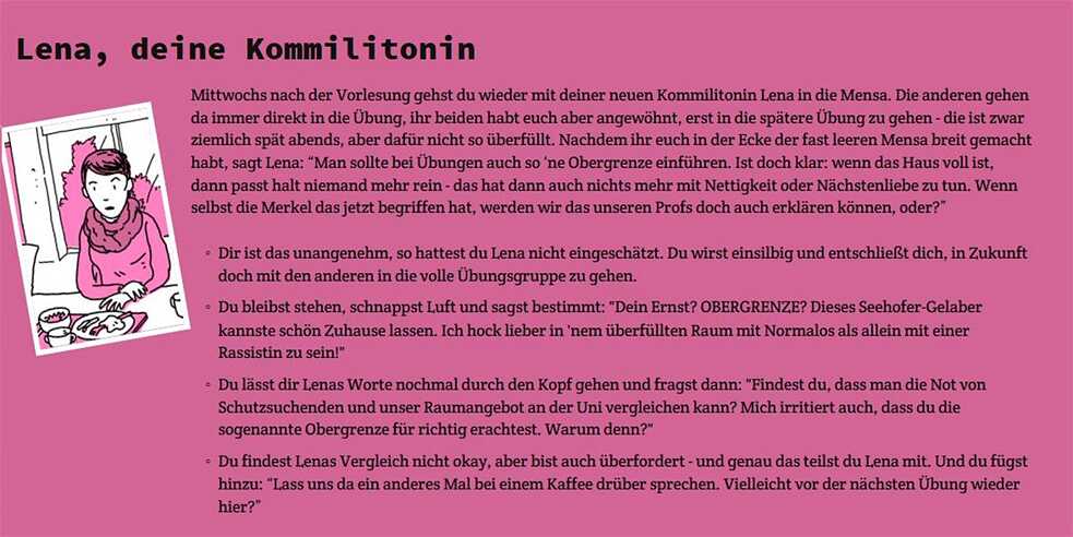 <b>Das NETTZ</b><br>Auch das <a href="https://www.das-nettz.de/" target="_blank"><i>NETTZ</i></a> engagiert sich für digitale Zivilcourage. Dazu vernetzt die Plattform Akteure und Initiativen, die sich für eine positive Diskussionskultur und gegen Hassrede im Internet einsetzen. Mit einem Förderwettbewerb werden Projekte unterstützt, die Hassrede und Internet-Trollen besonders innovativ die Stirn bieten. 2018 wurden vier Initiativen mit insgesamt 20.000 Euro gefördert, darunter das „Hatecontrol“-Tool von #ICHBINHIER und die Kampagne Radikale Höflichkeit.