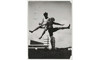 T. Lux Feininger jumps over the Bauhaus