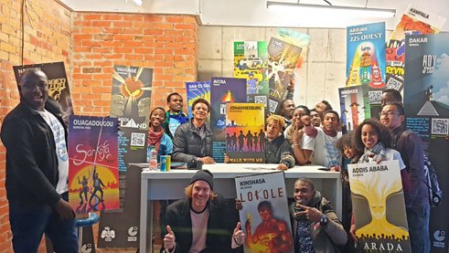 The “Enter Africa” representatives celebrated with festival director Thorsten Wiedemann their success at A MAZE. / Berlin