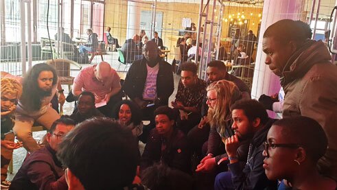 Interested visitors and exhibitors engaged in intesive discussions about African Storytelling and the African gaming industry