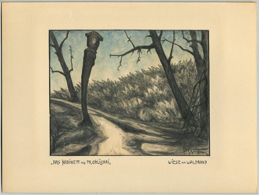  Szkic scenografii do filmu „Gabinet doktora Caligari” - łąka na skraju lasu