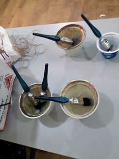 Materialien und Arbeitsschritte zum Bau der Trommeln