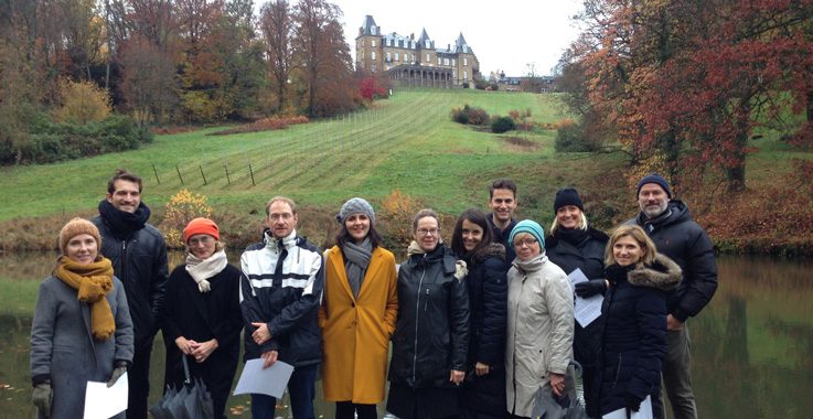 Course participants in front of the Château de la Poste November 2018