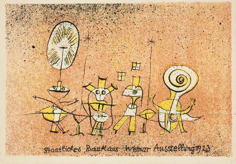 Paul Klee - Η  χαρούμενη πλευρά. Χρωματογραφία λιθογραφίας σε ελαφρύ χαρτόνι (καρτ-ποστάλ)