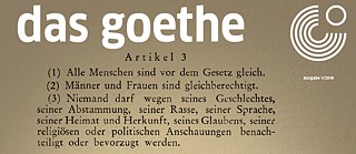 The latest issue of das goethe is devoted to the theme of "Cultures of Equality"