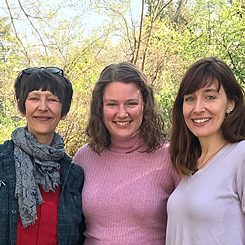 Monika Müller-Kroll, Sylvia Cunningham, and Nikki Motson of KCRW Berlin