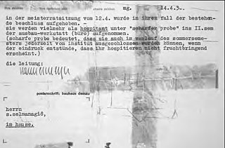 Bestätigung für die Aufnahme ins zweite Studiensemester, 1930. 