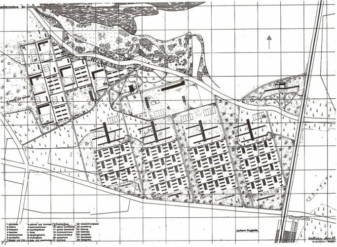 Crtež planiranog naselja Junkers u Dessauu, 1932. 