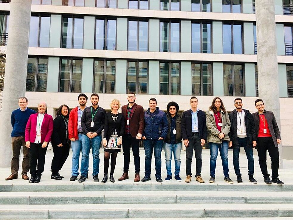 -	أ.د. انجيلا ايتل نائب رئيس جامعة برلين التقنية للتنمية الاستراتيجية وتأهيل الكوادر والمدرسين خلال زيارة طلاب السنة التحضيرية بمصر لجامعة برلين التقنية ٢٨ مارس ٢٠١٩