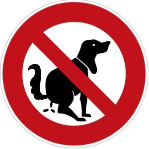 Vorgeschlagenes Piktogramm zur Verhinderung anstößiger Hundehaufen. 