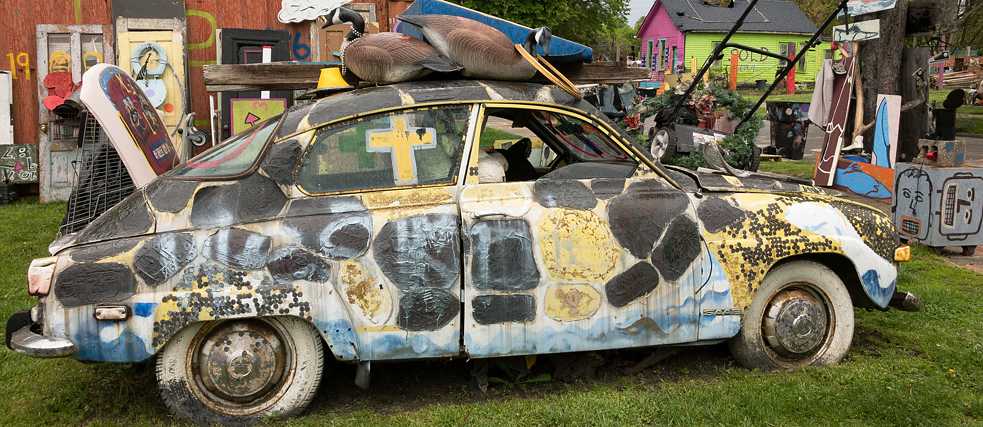 In a Detroit front yard