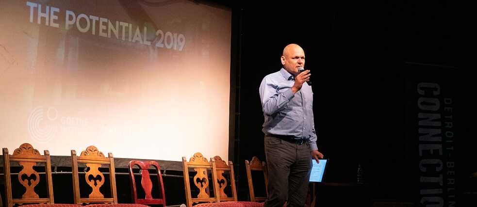 Secretary-general Johannes Ebert during “The Potential” conference from Detroit-Berlin Connection