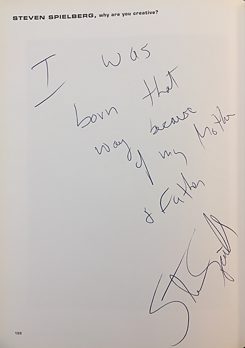 Quote of Steven Spielberg "Why are you creative?"