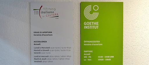 Schilder Goethe-Institut und Istituto Italiano di Cultura Lyon