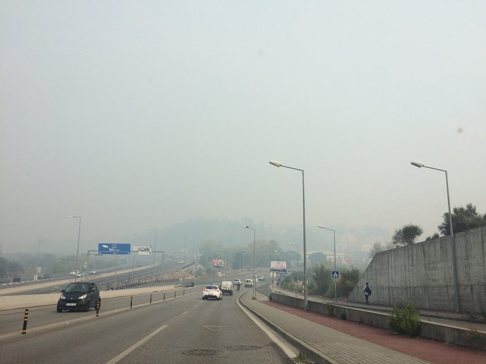 Der Blick auf Leiria auf dem Weg zur Schule