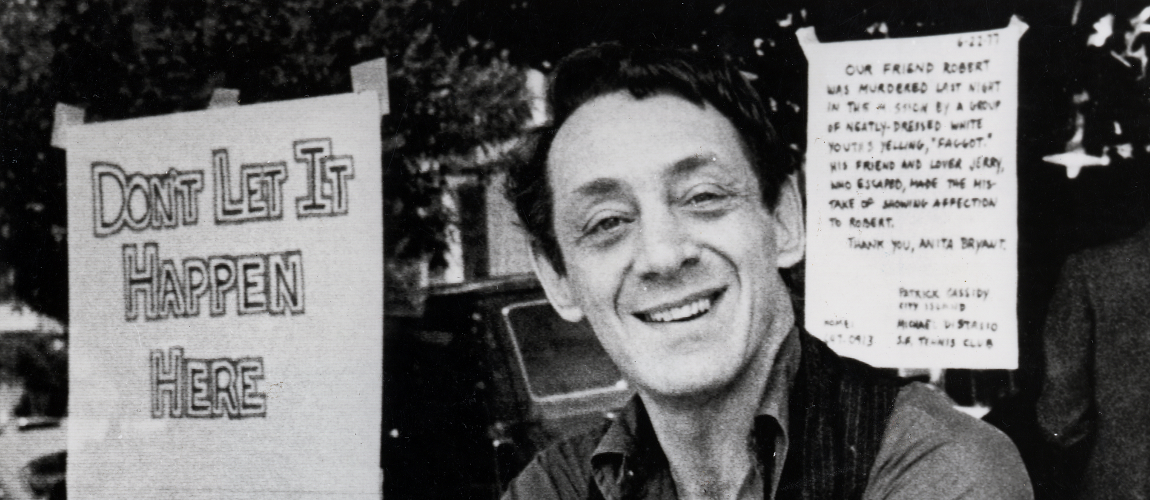 Harvey Milk in front of Castro Camera, 1977